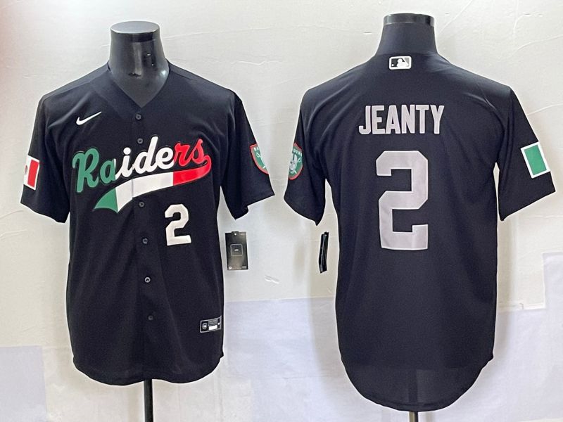 Men 2025 Oakland Raiders #2 Jeanty Black Joint Name Nike Limited NFL Jersey style 7033